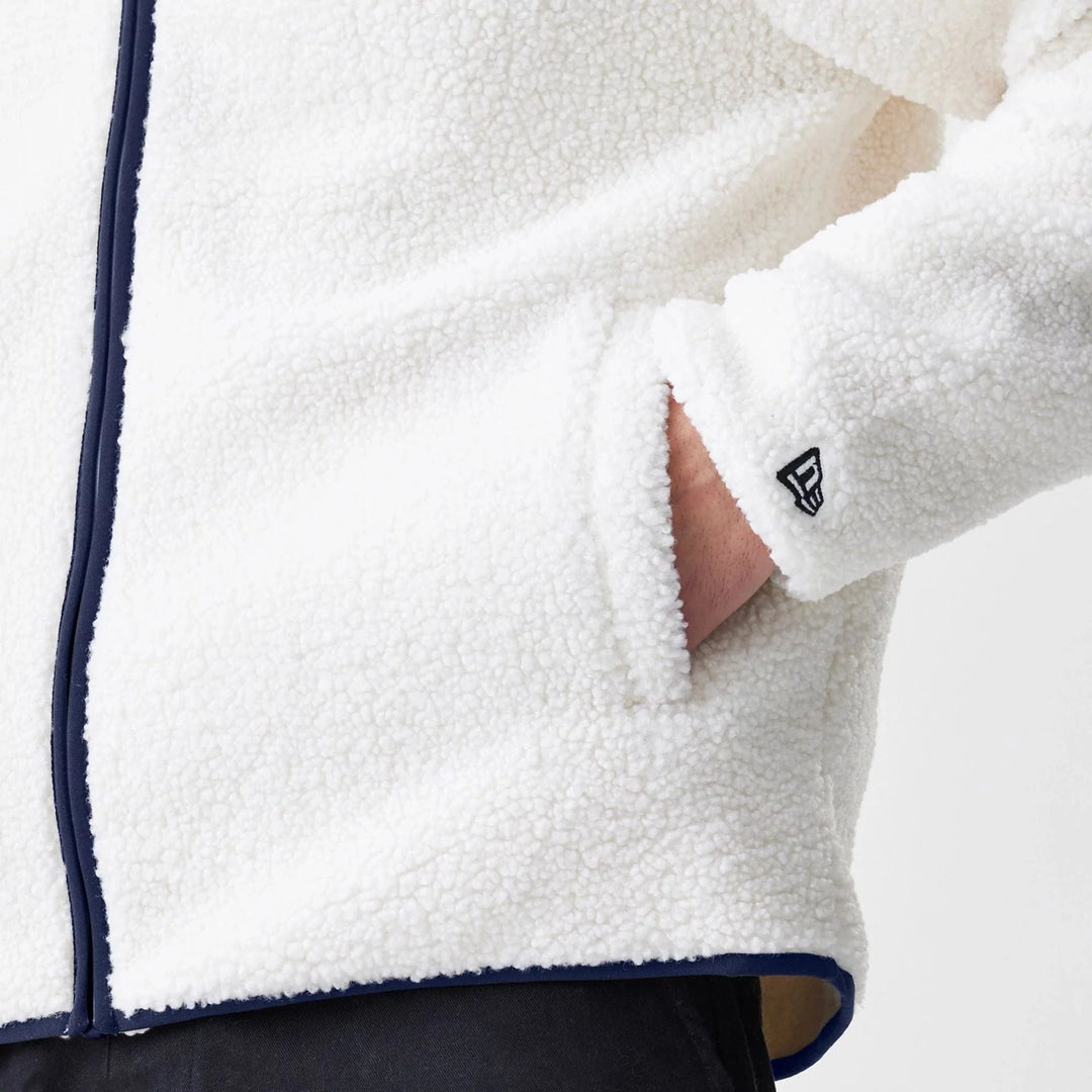 New Era MLB Open Hooded Sherpa jacket NY Yankkes white