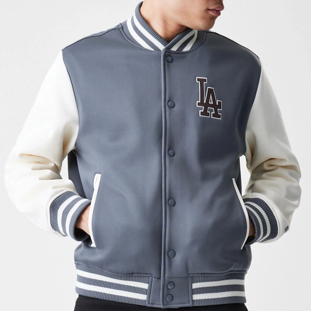New Era MLB Varsity Jacket LA Dodgers grey