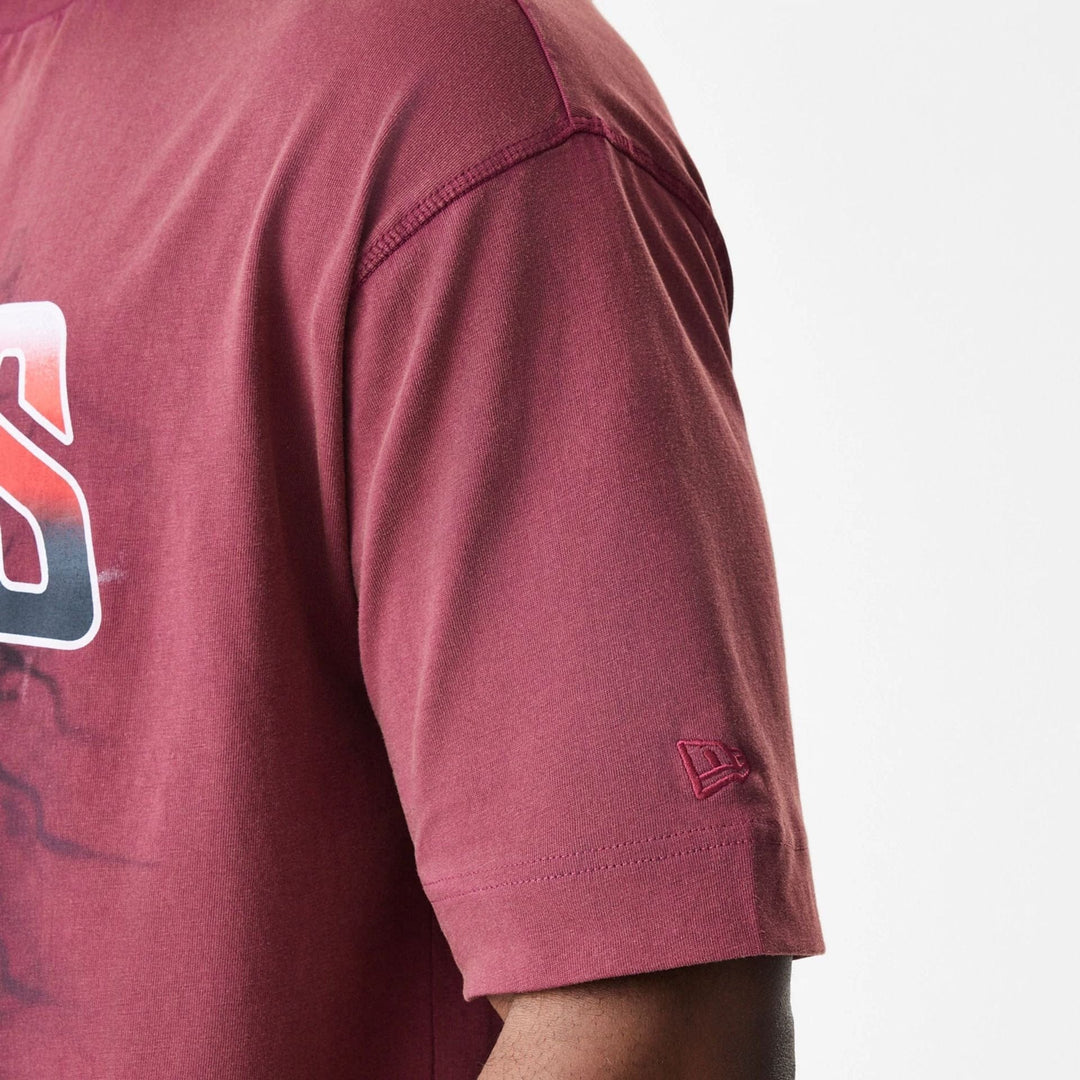 New Era NFL Washed Boxy Oversized Tee SF 49ers dark red