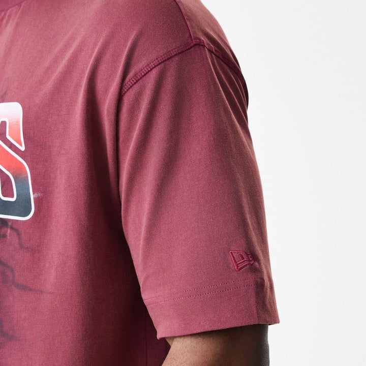 New Era NFL Washed Boxy Oversized Tee SF 49ers dark red