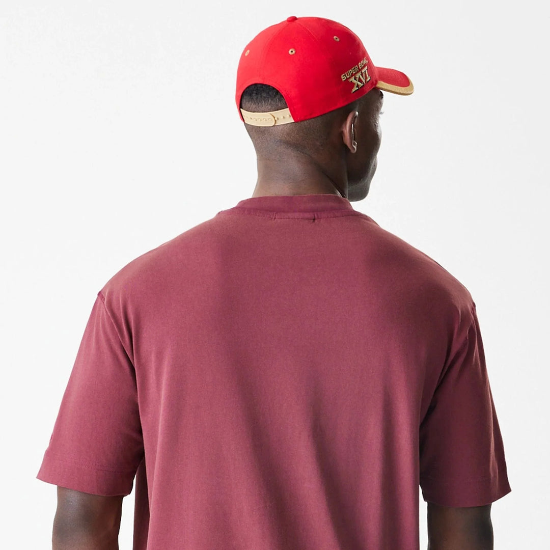 New Era NFL Washed Boxy Oversized Tee SF 49ers dark red