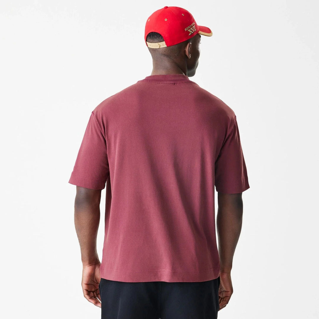 New Era NFL Washed Boxy Oversized Tee SF 49ers dark red