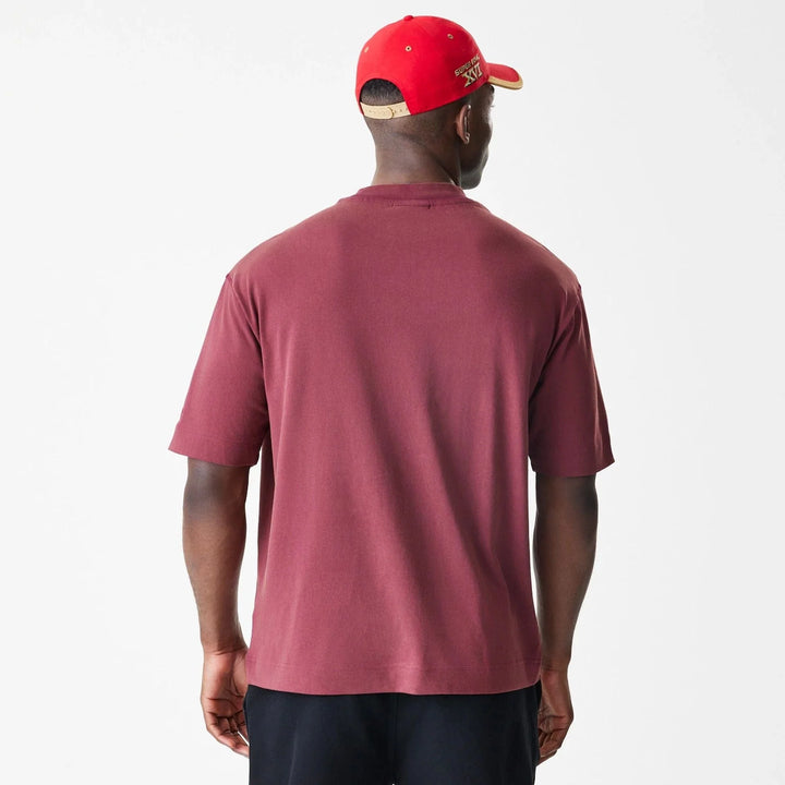 New Era NFL Washed Boxy Oversized Tee SF 49ers dark red