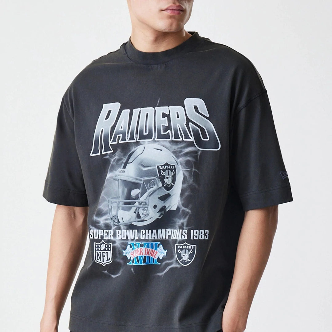New Era NFL Washed Boxy Oversized Tee LV Raiders black
