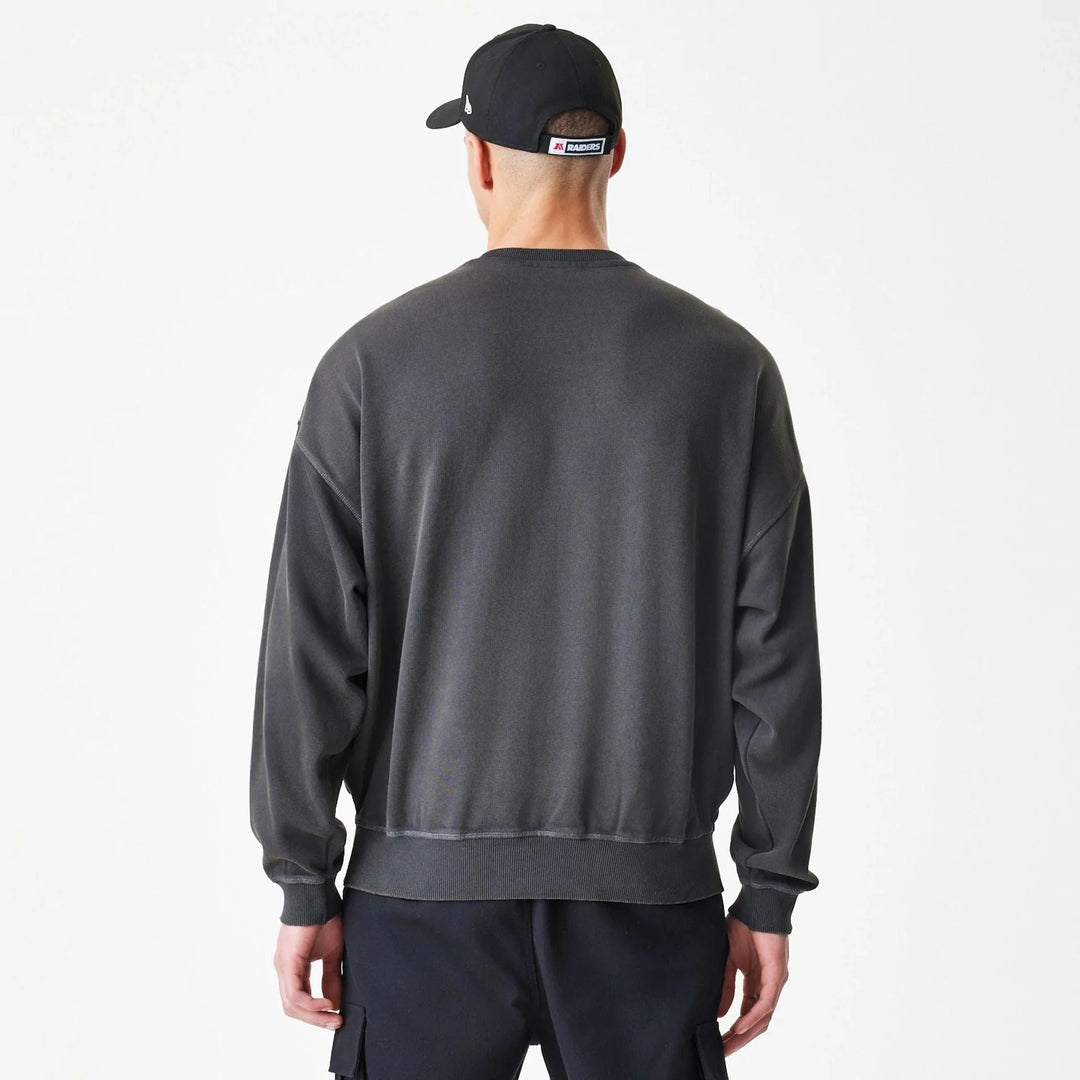 New Era NFL Washed Boxy Oversized Crew Neck Sweater LV Raiders black