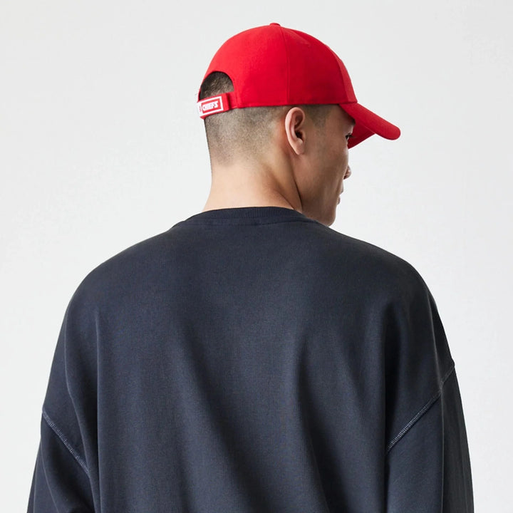 New Era NFL Washed Boxy Oversized Crew Neck Sweater KC Chiefs black