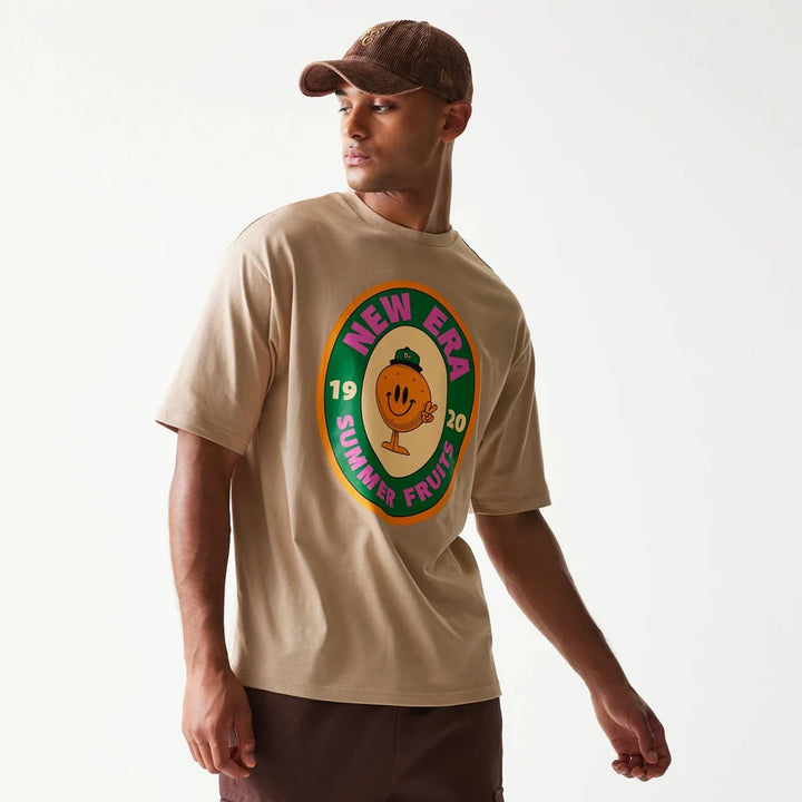 New Era Orange Fruit Graphic Oversized Tee light beige - Shop-Tetuan