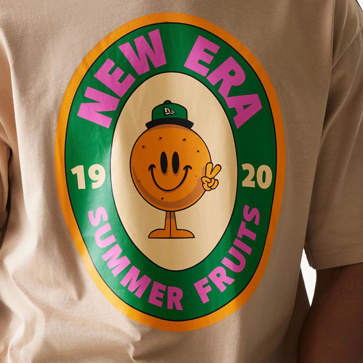 New Era Orange Fruit Graphic Oversized Tee light beige - Shop-Tetuan