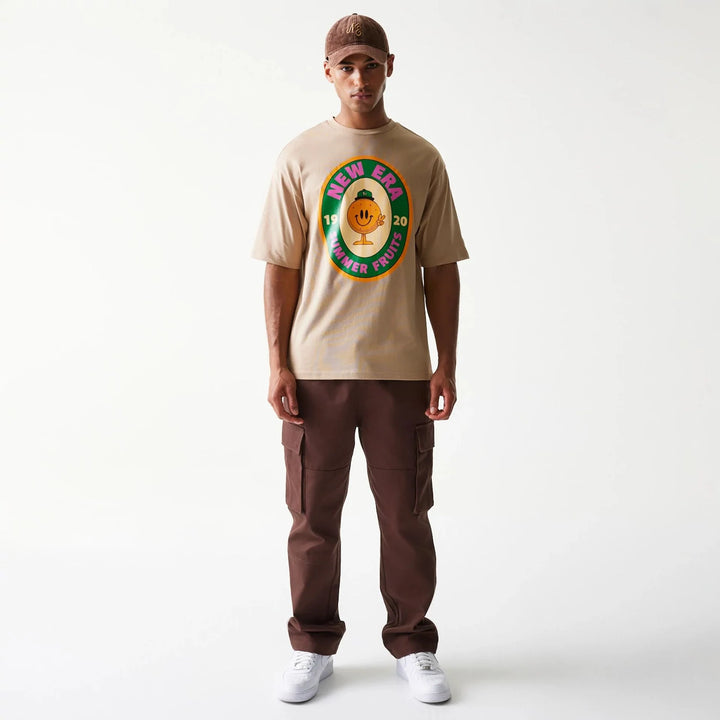 New Era Orange Fruit Graphic Oversized Tee light beige - Shop-Tetuan