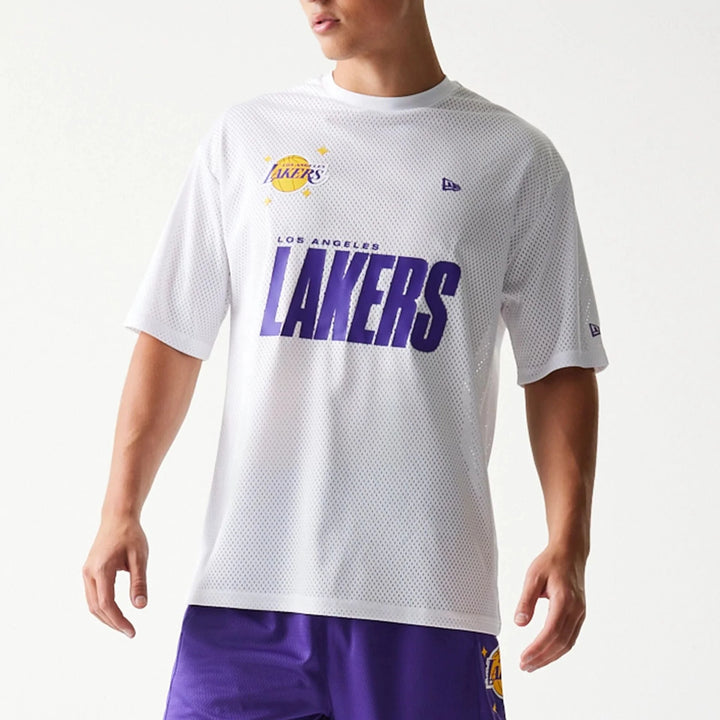 New Era NBA Graphic Mesh Tee LA Lakers white - Shop-Tetuan