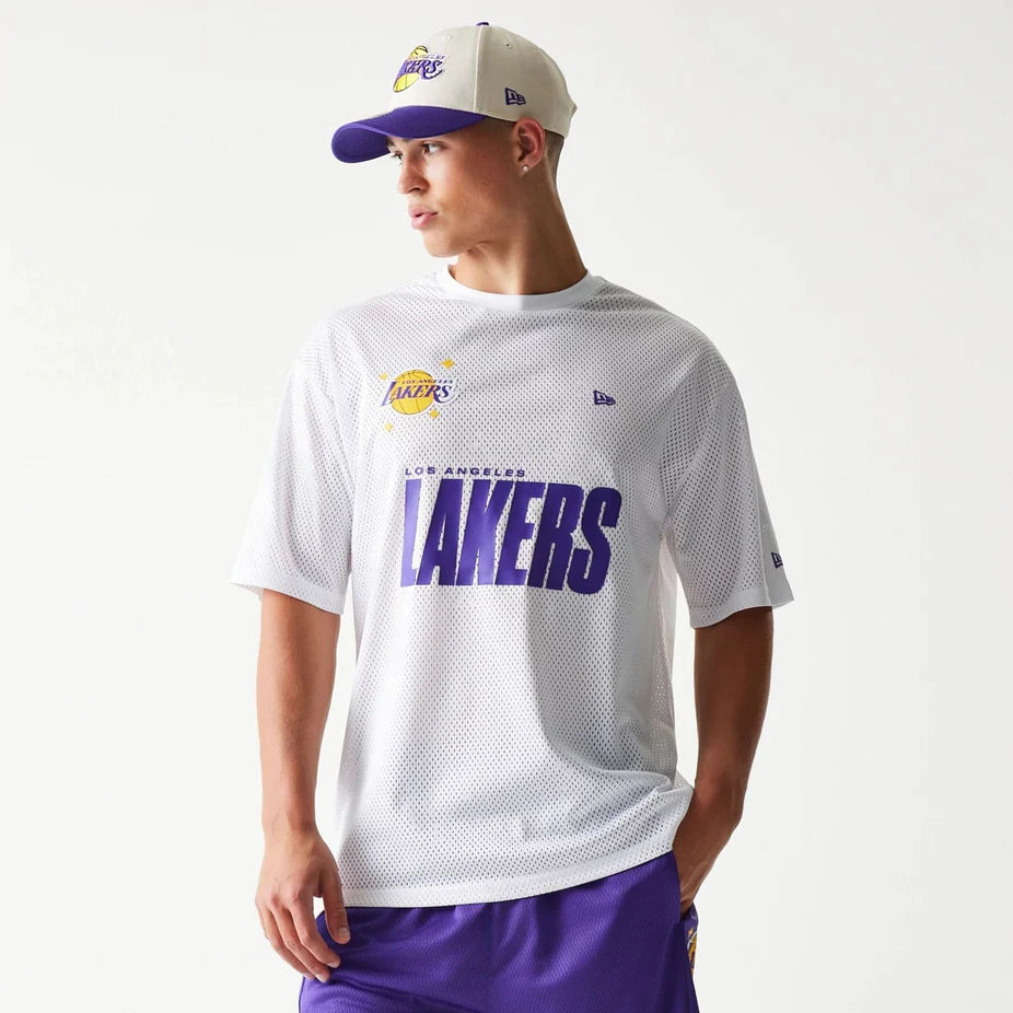 New Era NBA Graphic Mesh Tee LA Lakers white - Shop-Tetuan