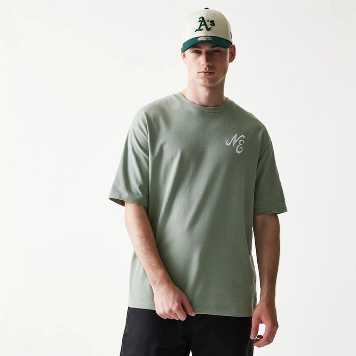 New Era Floral Graphic Oversized tee pastel green - Shop-Tetuan