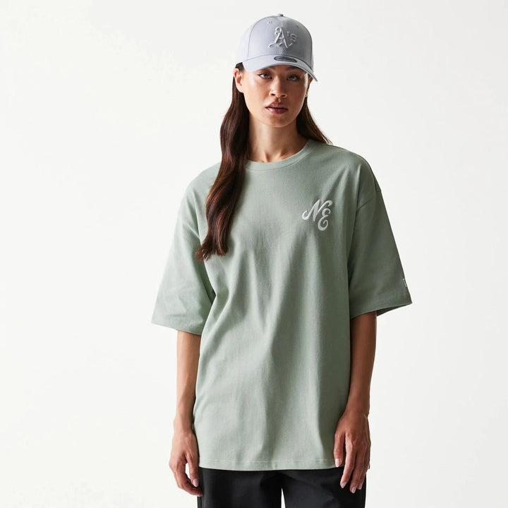New Era Floral Graphic Oversized tee pastel green - Shop-Tetuan