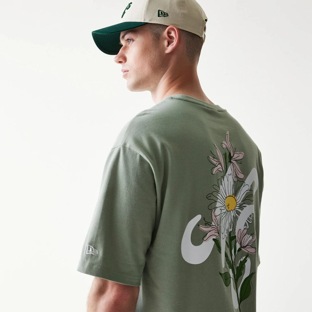 New Era Floral Graphic Oversized tee pastel green - Shop-Tetuan