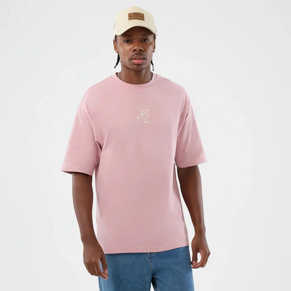 New Era Floral Graphic Oversized Tee Pastel Pink - Shop-Tetuan