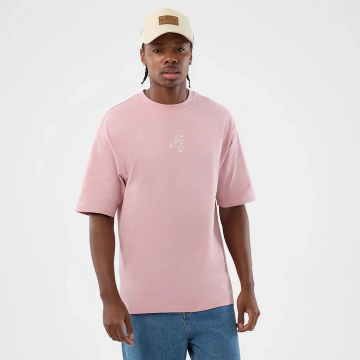 New Era Floral Graphic Oversized Tee Pastel Pink - Shop-Tetuan