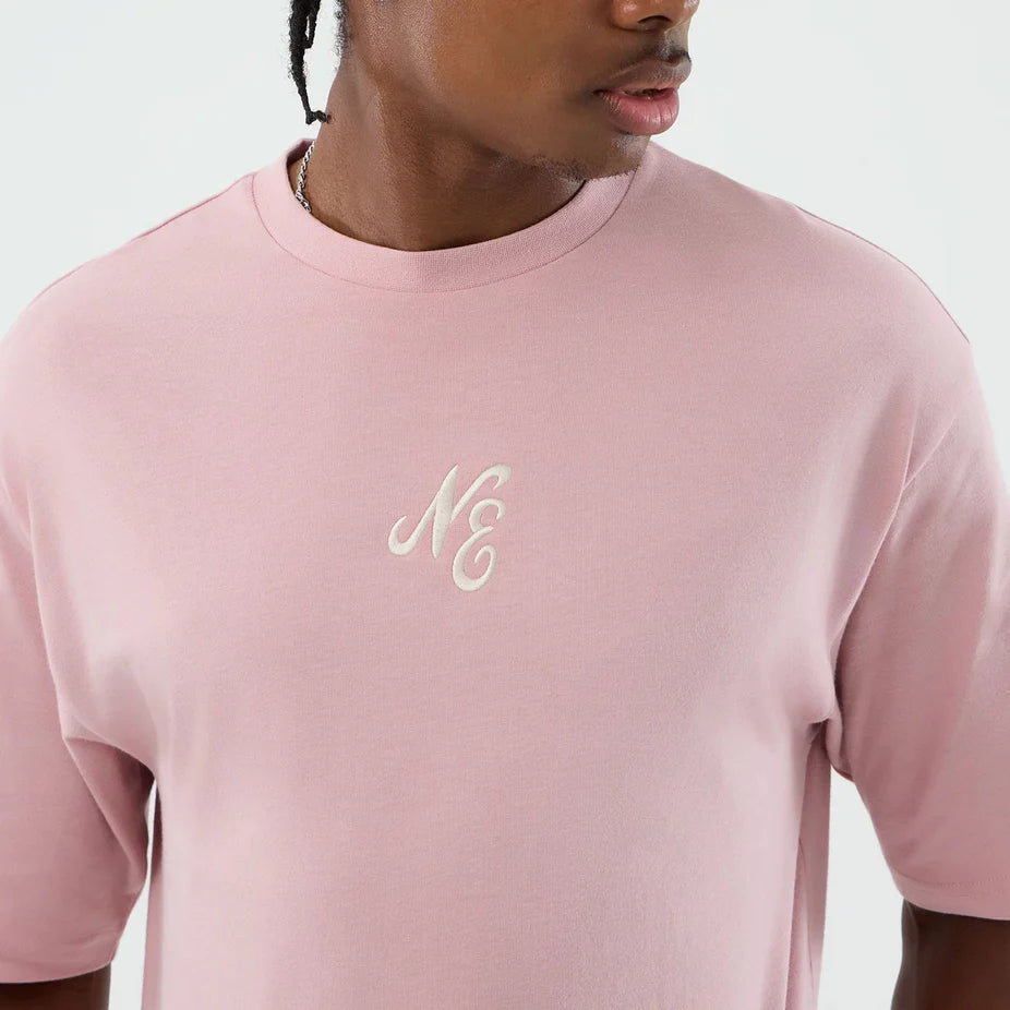 New Era Floral Graphic Oversized Tee Pastel Pink - Shop-Tetuan