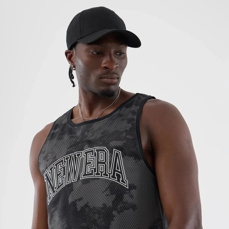 New Era All Over Print Mesh Tank Top Black Camo - Shop-Tetuan