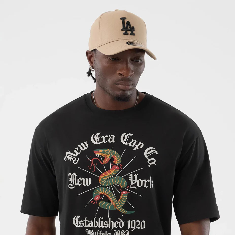 New Era Serpent Graphic Oversized Tee Black
