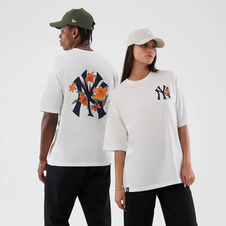 New Era MLB Floral Oversized tee NY Yankees white - Shop-Tetuan