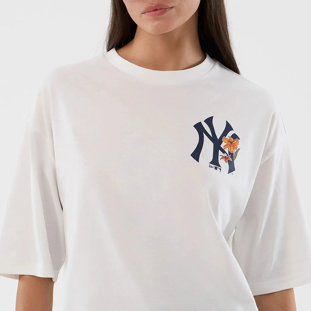 New Era MLB Floral Oversized tee NY Yankees white - Shop-Tetuan