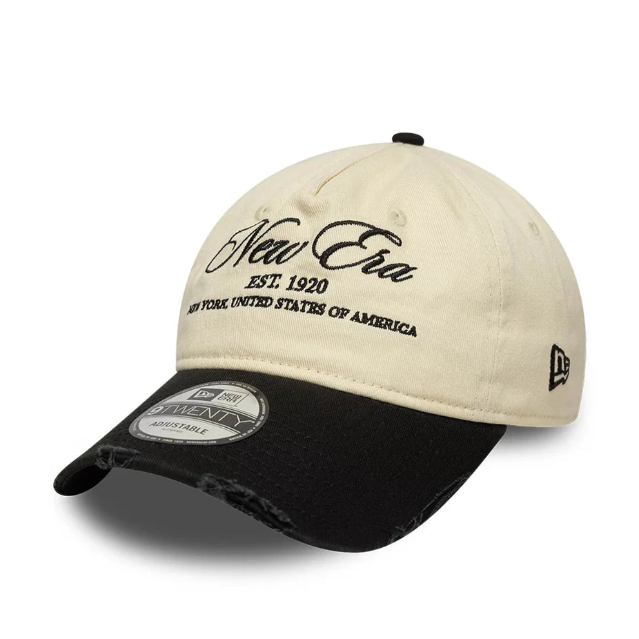 New Era Wash Distress 9Twenty A-Frame cap light beige/black - Shop-Tetuan