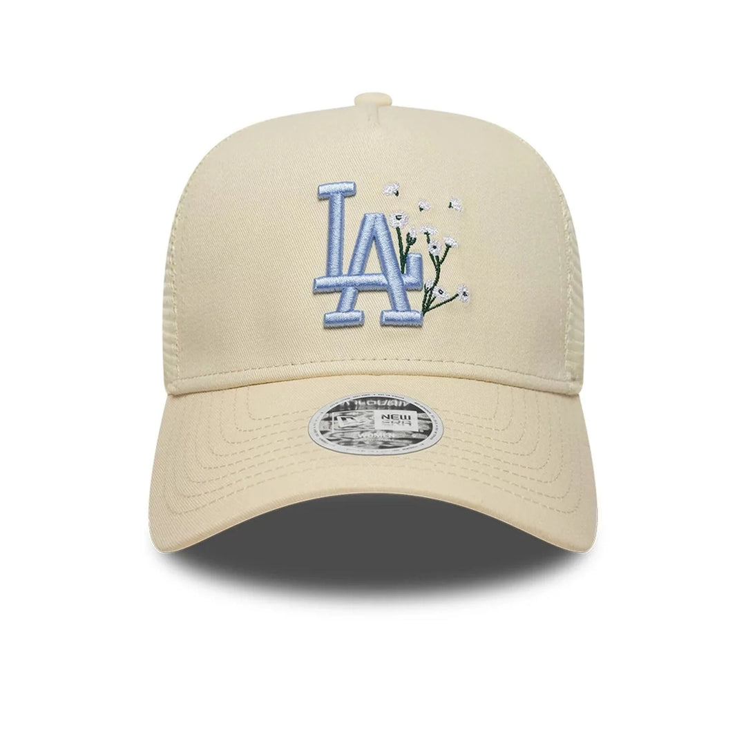New Era MLB Floral 9Forty A-Frame Trucker Cap LA Dodgers light beige - Shop-Tetuan