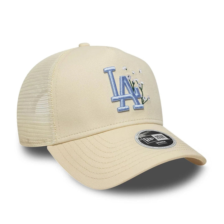 New Era MLB Floral 9Forty A-Frame Trucker Cap LA Dodgers light beige - Shop-Tetuan