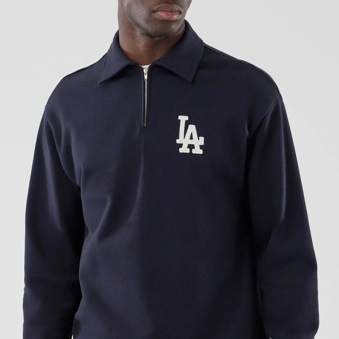 New Era LA Dodgers MLB Navy Oversized 1/4 Zip Sweater navy
