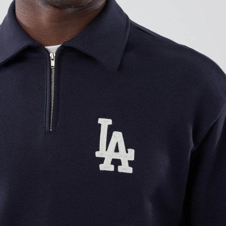 New Era LA Dodgers MLB Navy Oversized 1/4 Zip Sweater navy