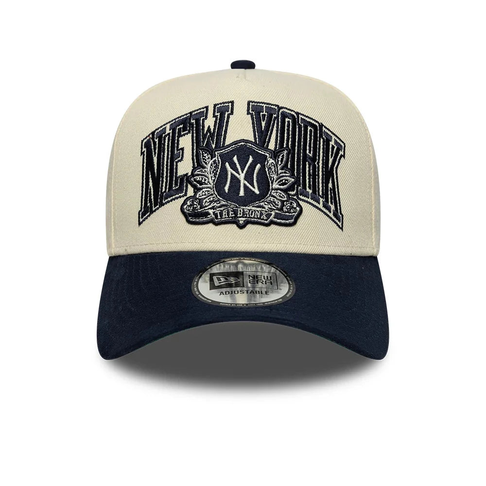 New Era MLB Wordmark Suede 9Forty E-Frame NY Yankees cream/navy