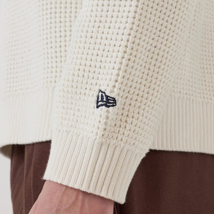 New Era MLB Waffle Knit Open Crewneck Sweater LA Dodgers white