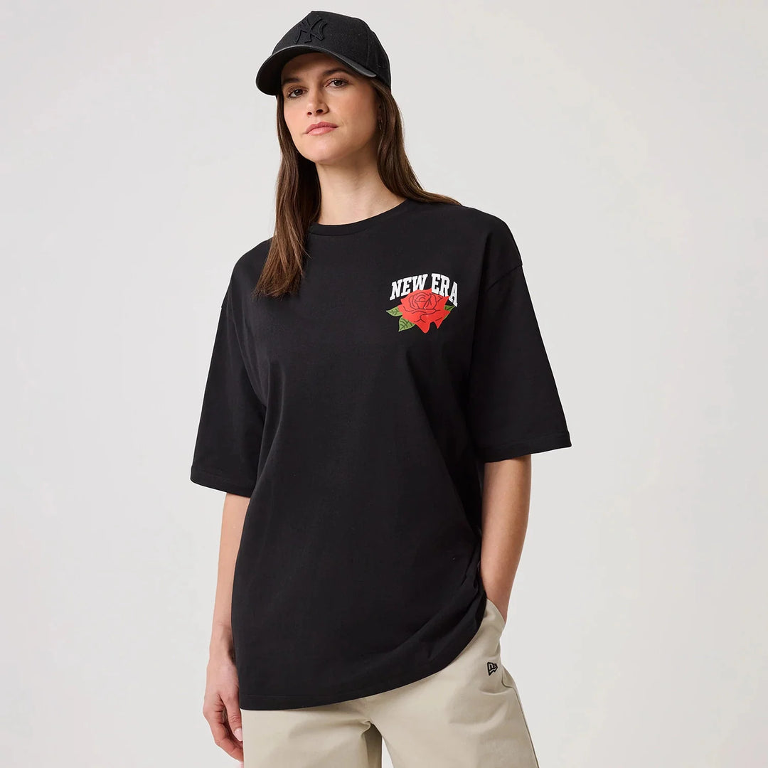 New Era Floral Graphic tee black
