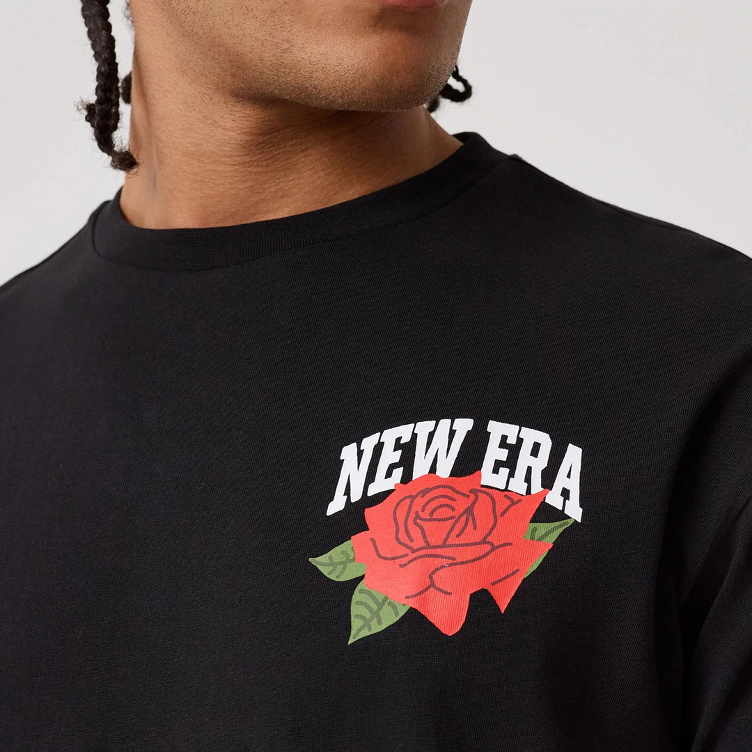 New Era Floral Graphic tee black