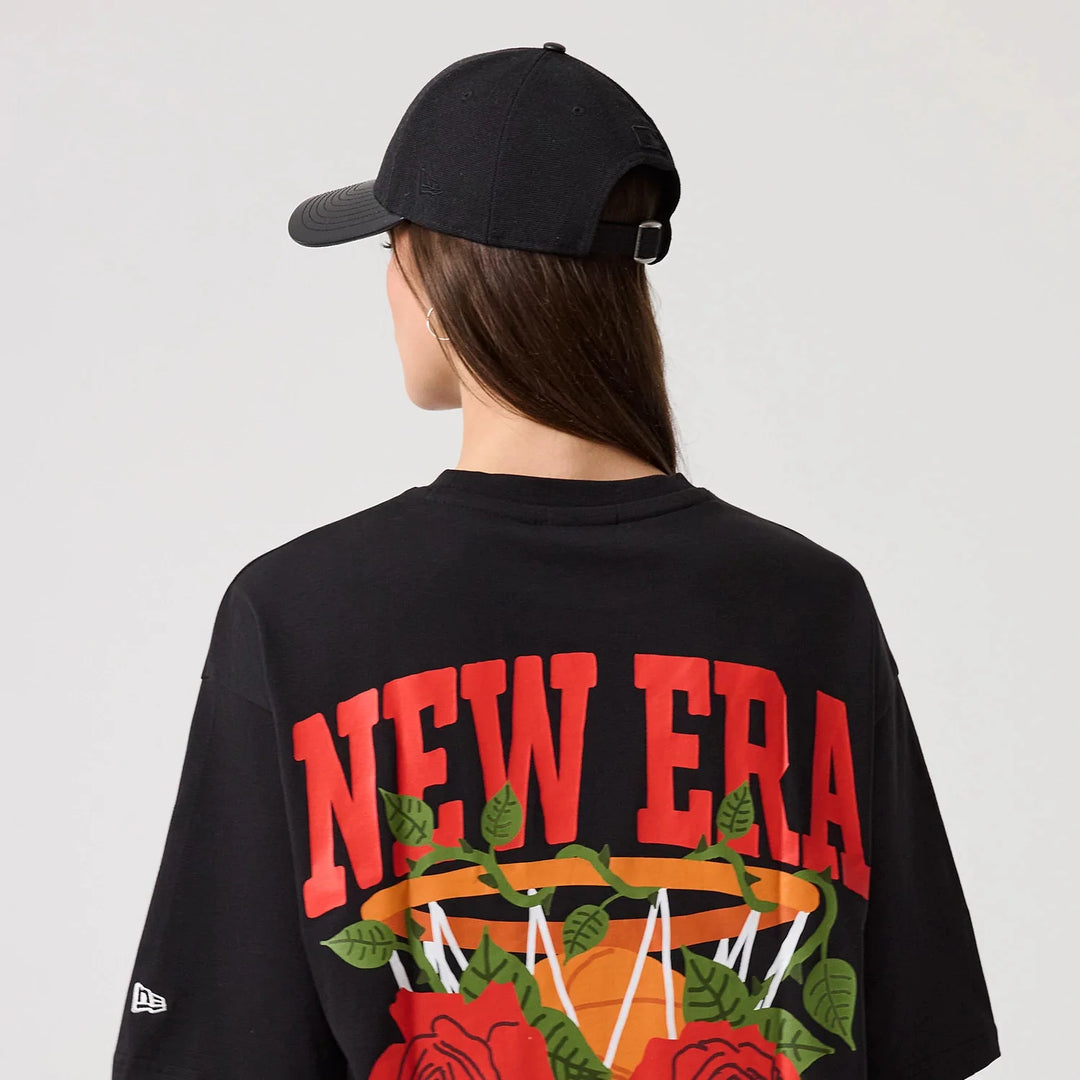 New Era Floral Graphic tee black