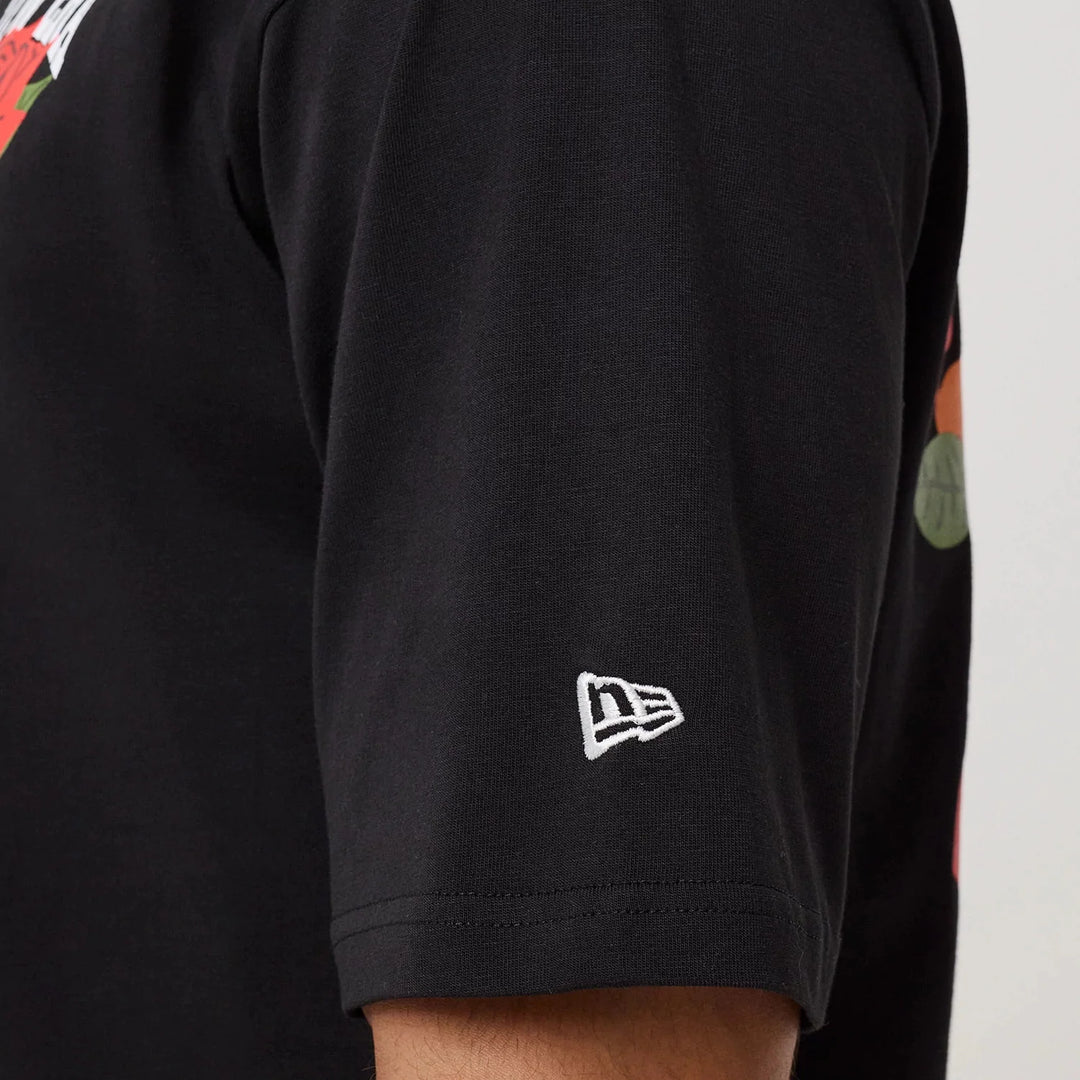 New Era Floral Graphic tee black