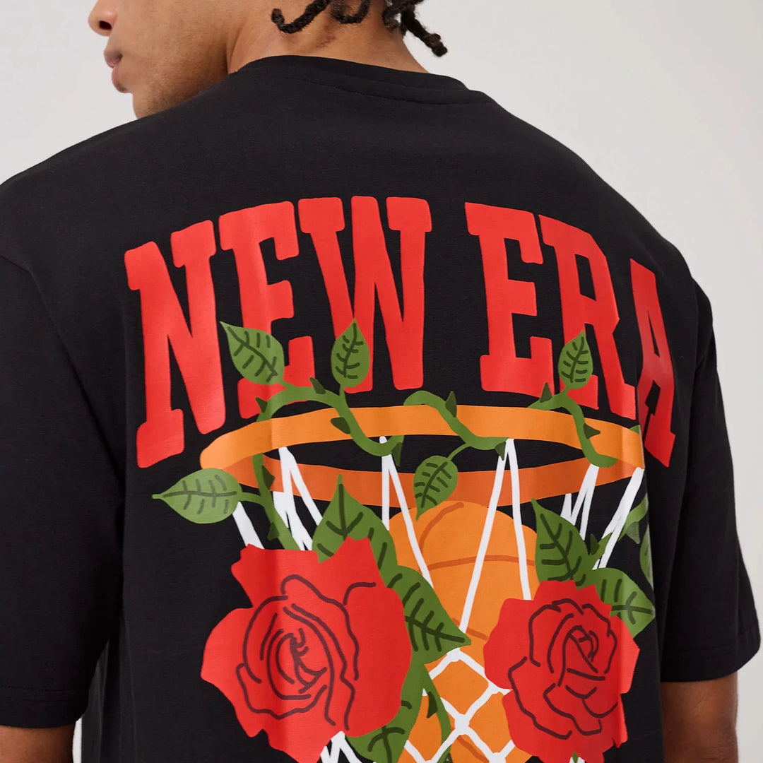 New Era Floral Graphic tee black