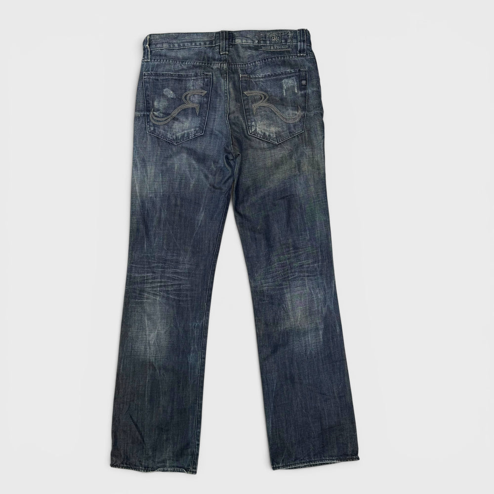 Rock & Republic Y2K jeans dark denim blue W33 x L32 - Shop-Tetuan