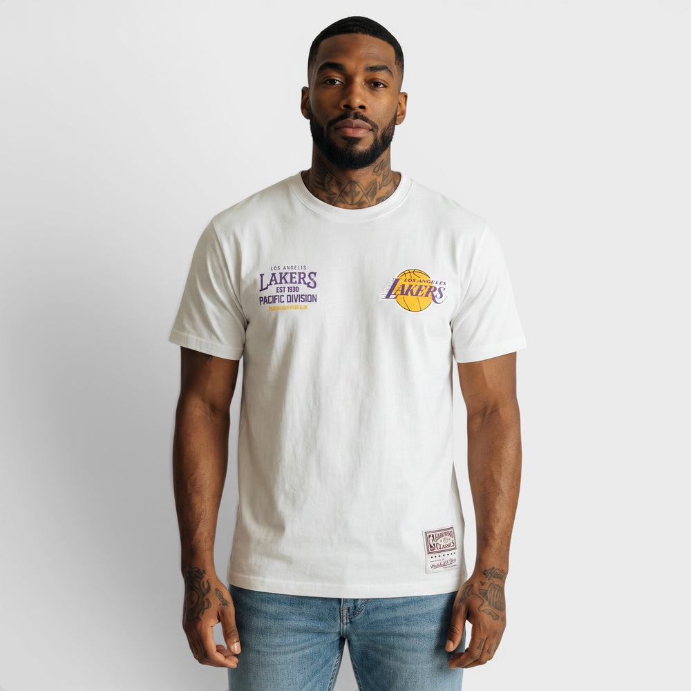 Mitchell & Ness NBA Full Court Pressed Boxy tee LA Lakers white - Shop-Tetuan