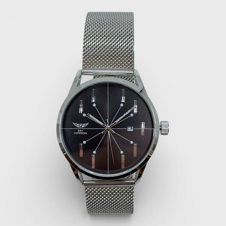 NY London Mesh Bracelet Watch silver/black