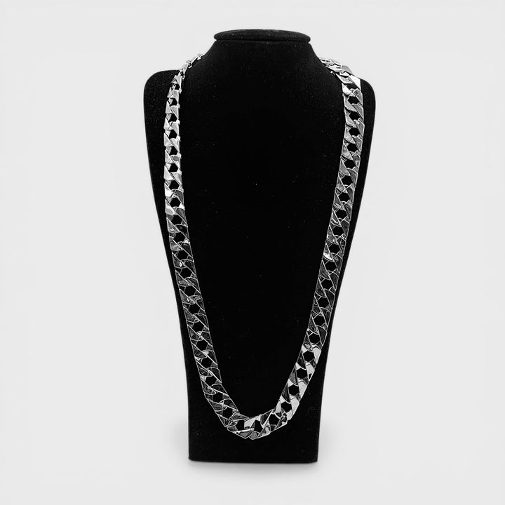 Chunky Curb Chain Necklace 12mm x 24INCH silver - Shop-Tetuan