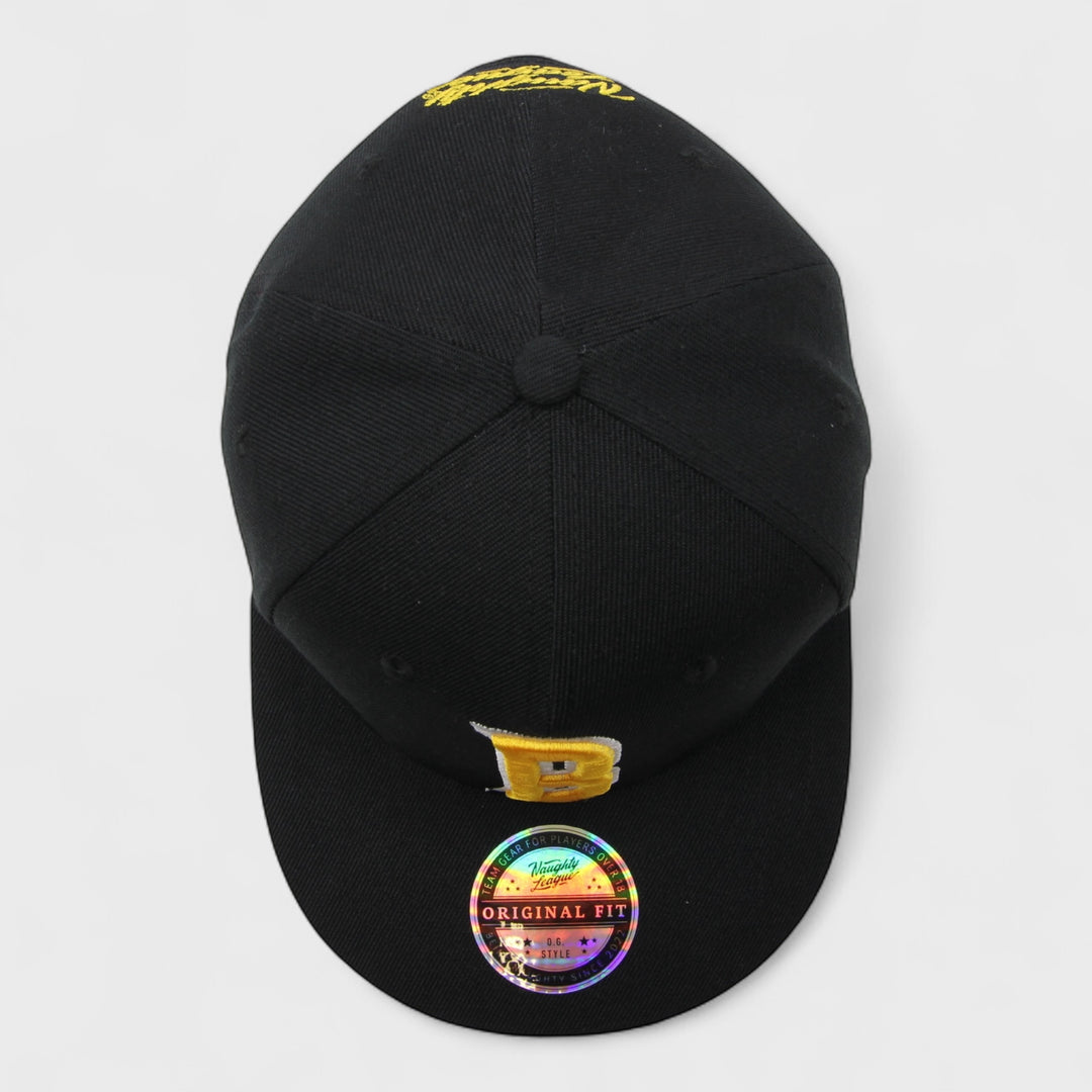 Naughty League Texas Beaver Hunters Letter Logo snapback black/yellow - Shop-Tetuan