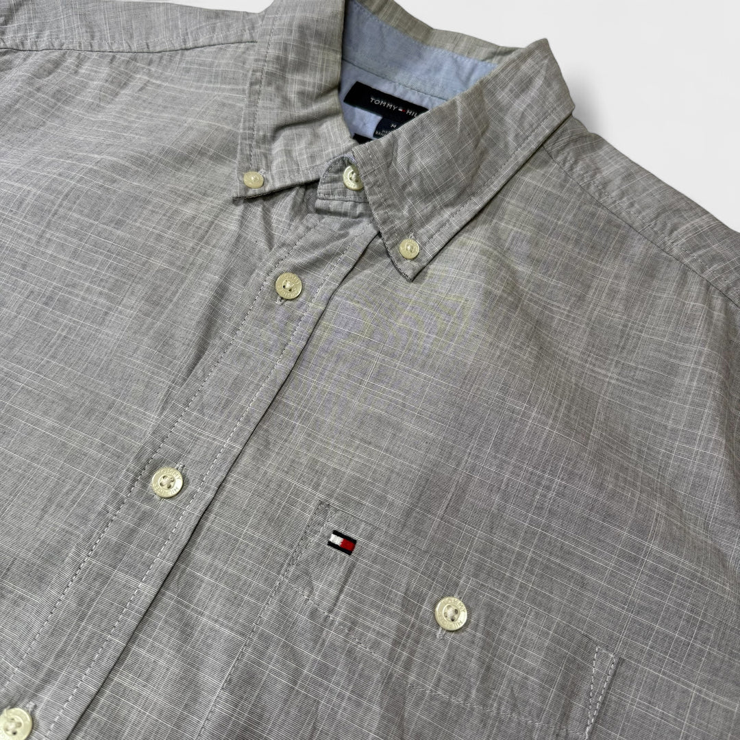 Tommy Hilfiger Classic Fit Short Sleeve Shirt grey M - Shop-Tetuan