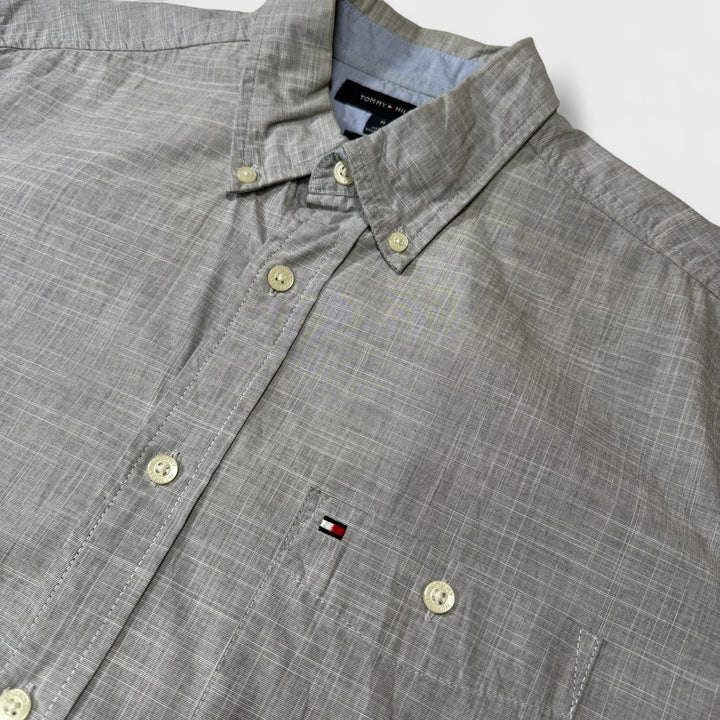 Tommy Hilfiger Classic Fit Short Sleeve Shirt grey M - Shop-Tetuan