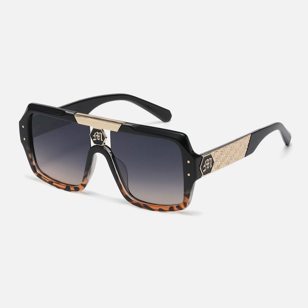 Manhattan Squared Flat Top Retro Sunglasses black/animal - Shop-Tetuan