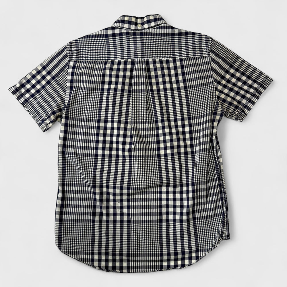 Tommy Hilfiger Trim Fit Check Short Sleeve Shirt navy/white M - Shop-Tetuan