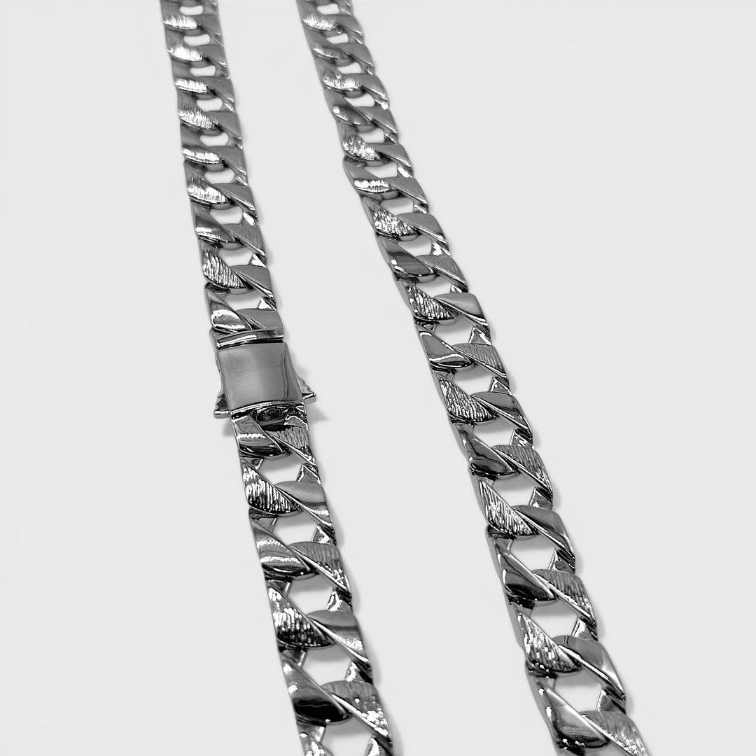 Chunky Curb Chain Necklace 12mm x 24INCH silver - Shop-Tetuan
