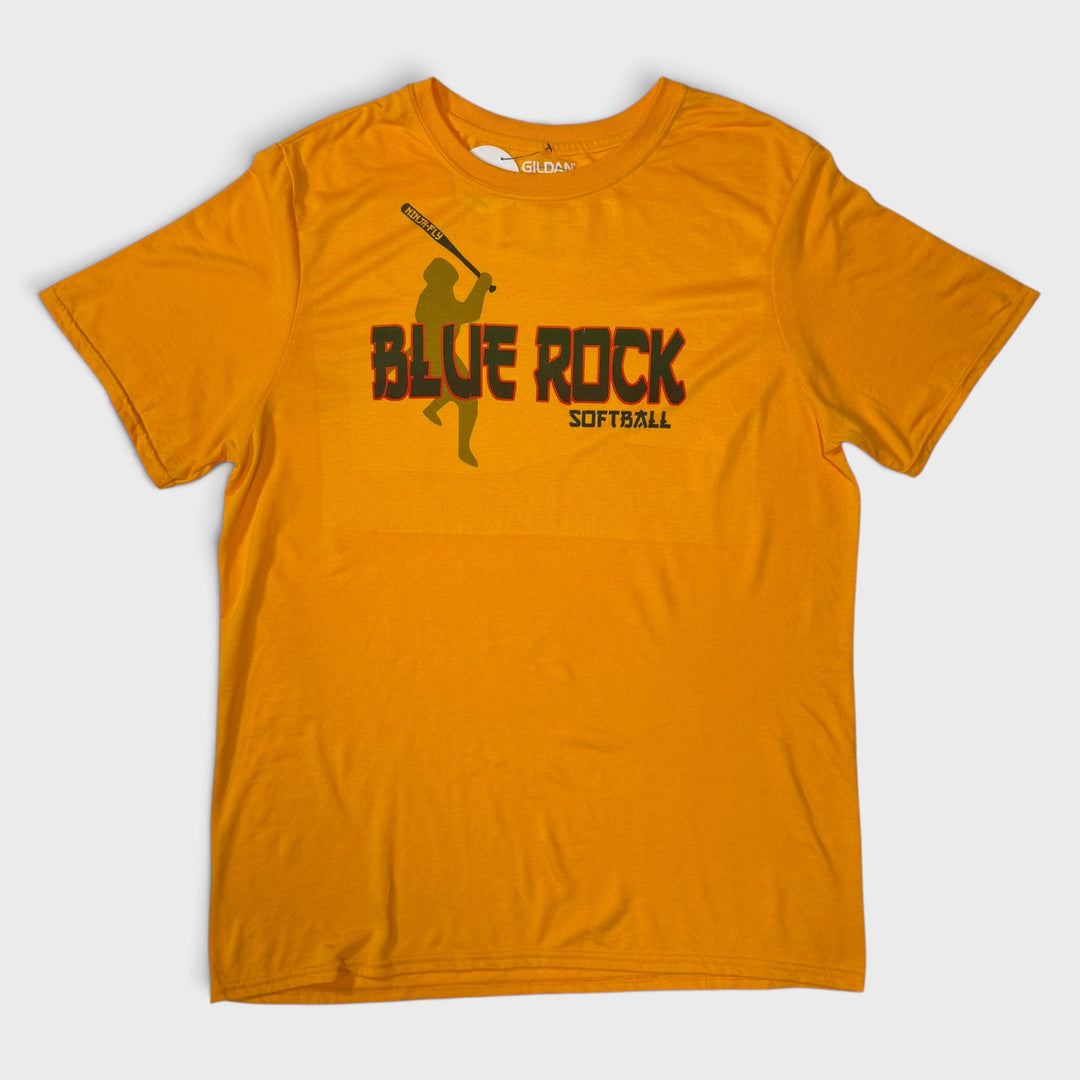 Gildan Softball Blue Rock tee yellow L