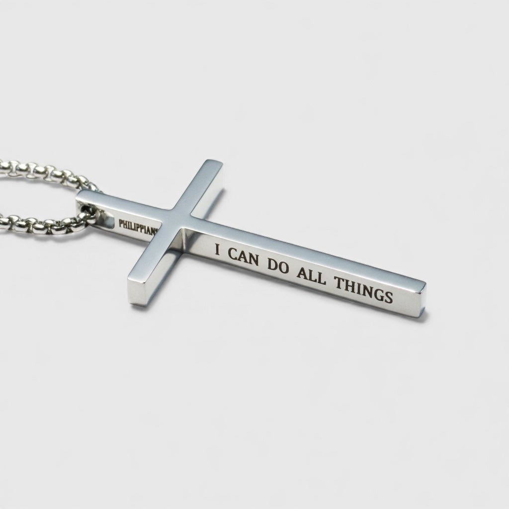 Simple Cross Pendant Chain silver