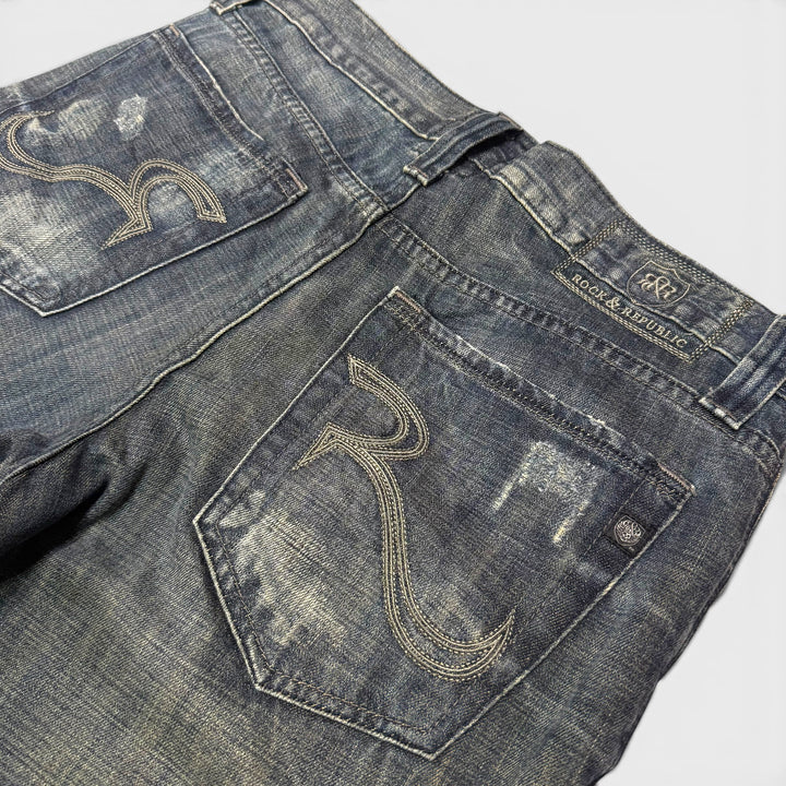 Rock &amp; Republic Y2K jeans dark denim blue W33 x L32 - Shop-Tetuan